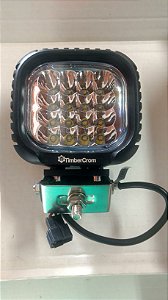Farol auxiliar 16 Led 48 w  corpo de alumínio 6063  lente de policarbonato  vida útil de até 50.000 horas.