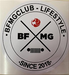 Adesivo BFMGCLUB brasão 15cm- Branco