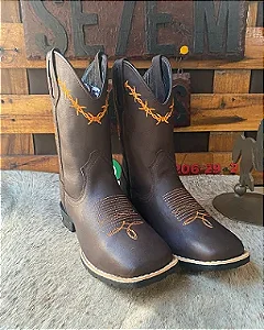 Bota Texana Masculina Farpada Marrom