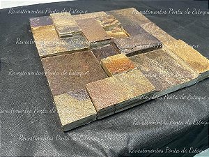 Pedra Ferro Corten Placa 30x30 Telado Mosaico