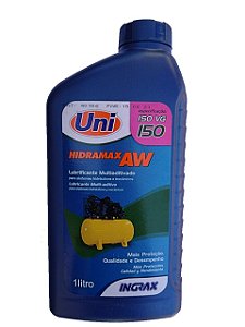 Óleo Para Compressor De Ar Comprimido Hidramax AW 150 Frasco 1L Ingrax