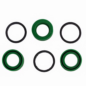 Jogo De Gaxetas Verdes 41mm Original Para Pistão De Cerâmica 28mm Da Lavadora BH 6100 Cárter Redondo Hidromar