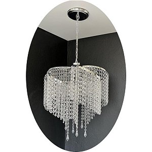 Lustre pendente cristal acrílico alto brilho AC33