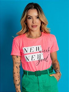 Tshirt New Week Rosa Neon