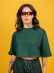 Cropped Max Liso Verde Militar