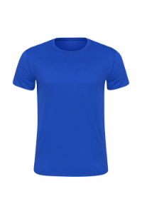 Camiseta Masculina Básica Gola Careca-Malha 100% Poliéster Fiado-Cor Azul Royal