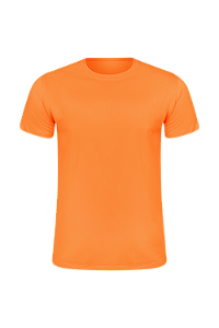 Camiseta Masculina Básica Gola Careca-Malha 100% Poliéster Fiado-Cor Laranja