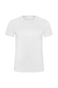 Camiseta Masculina Básica Gola Careca-Malha 100% Poliéster Fiado-Cor Branco