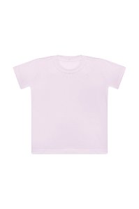 Camiseta Básica Infantil/Juvenil Gola Careca-Malha 100% Poliéster Fiado-Cor Rosa