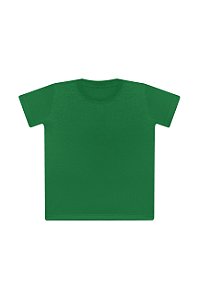 Camiseta Básica Infantil/Juvenil Gola Careca-Malha 100% Poliéster Fiado-Cor Verde Bandeira