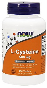 L-Cysteine 500 mg - 100 Tabletes - Now Foods