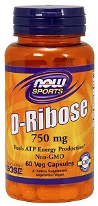 D-Ribose 750 mg - Now Foods - 60 capsulas