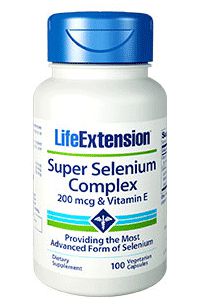 Super Selênio Complexo 200 mcg + Vitamina E - Life Extension - 100 Cápsulas (Envio Internacional)