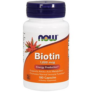 Biotina 1000 mcg - Now Foods - 100 Cápsulas