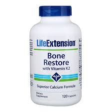 Bone Restore com Vitaminas K 2 - Life Extension - 120 Capsulas (Saúde doa Ossos)