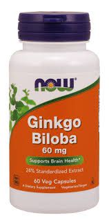 Ginkgo biloba 60 mg - Now Foods  - 60 Cápsulas