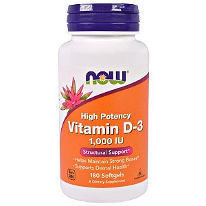 Vitamina D-3 1000 IU - Now Foods - 180 Softgels