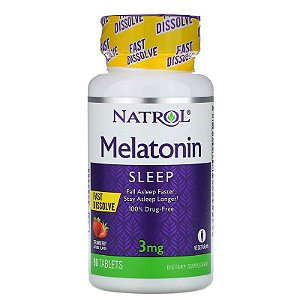 Melatonina 3mg Fast Dissolve sublingual sabor morango - Natrol - 90 Comprimidos