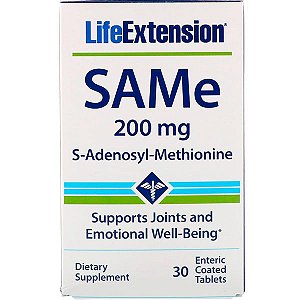 Same Adenosyl Methionine 200 mg - Life Extension - 30 Tablets  - Frete Grátis