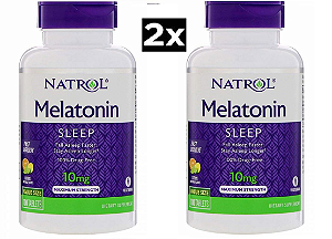 Kit 2 x Melatonina 10 mg Fast Dissolve sublingual sabor CITRUS - Natrol - Total 200 comprimidos (Envio Internacional)