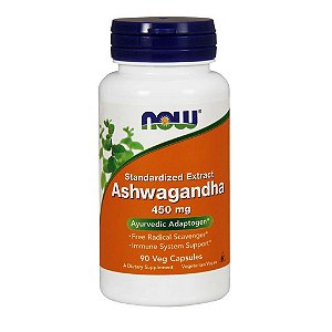 Ashwagandha - 450 mg - 90 cápsulas vegetais - Now Foods  (pronta entrega)