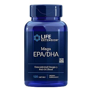 Mega EPA DHA Omega 3 from Fish Oil Concentrate - 120 Softgels -Life Extension  (PRONTA ENTREGA NO BRASIL)