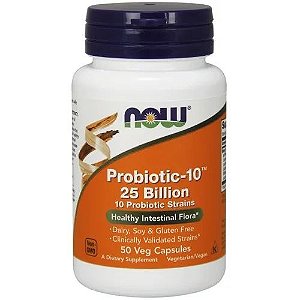 Probiotic-10 25 Bilhões - Now Foods - 50 Vegcápsulas (pronta entrega)