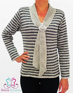 BLUSA COM DETALHE METAL LISTRAS BLUSA COM DETALHE METAL LISTRAS