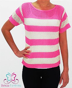 BLUSA MANGA CURTA LISTRADA BLUSA MANGA CURTA LISTRADA