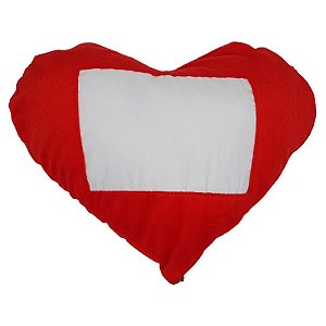 Almofada em Formato de Coração com Tarja para Sublimação