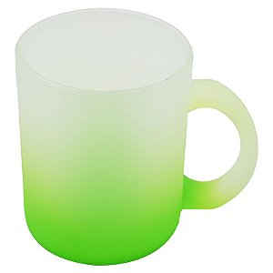 Caneca de Vidro Fosco Degradê Verde 325ml (P/ Sublimação)