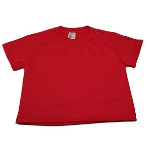 Camiseta Vermelha Infantil - 02 ao 14 (100% Poliéster)