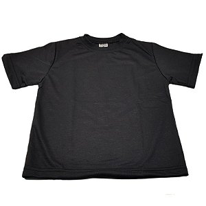 Camiseta Preta Infantil - 02 ao 14 (100% Poliéster)