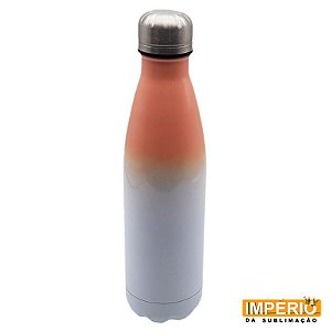 Garrafa Térmica Branca e Laranja 500 ml