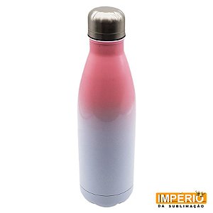 Garrafa Térmica Branca e Rosa 500 ml