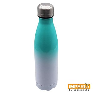 Garrafa Térmica Branca e Verde Claro 500 ml