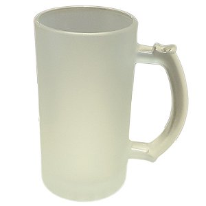 Caneca de Chopp Vidro Jateada Reta Sublime 460ml (P/ Sublimação)