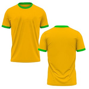 Camiseta copa amarela - do  P ao GG (100% poliéster)