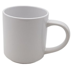 Caneca bucks branca de porcelana resinada Live (325ml P/ Sublimação)