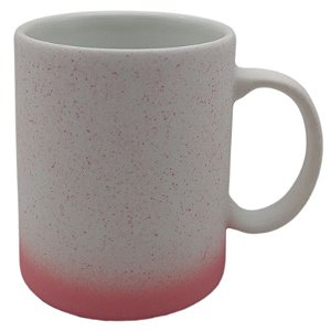 Caneca branca de porcelana delicadinha rosa (325ml)
