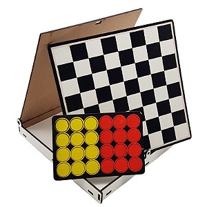 Jogo de dama 20x20 com caixa resinada mdf (p sublimação)