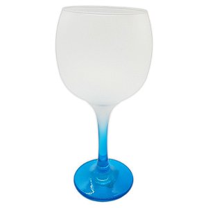 Taça gin azul jateado de vidro 600ml (p/ sublimação)