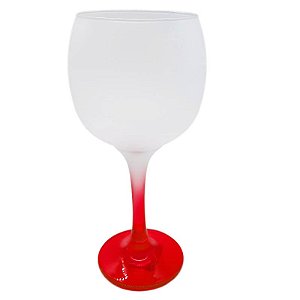 Taça gin vermelho jateado de vidro 600ml (p/ sublimação)