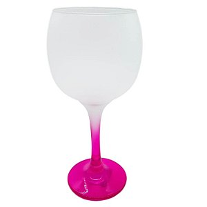 Taça gin rosa jateado de vidro 600ml (p/ sublimação)