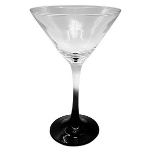 Taça martini preto cristal de vidro 250ml (p/ sublimação)