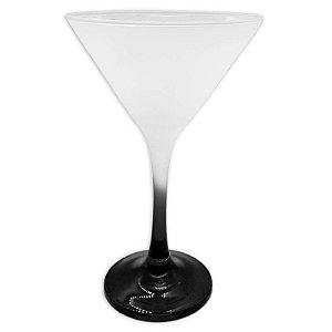 Taça martini preto jateado de vidro 250ml (p/ sublimação)