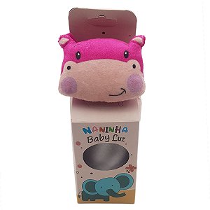 Naninha com bichinho para sublimação - Hipopótamo rosa