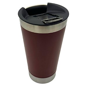 Copo térmico fosco marrom