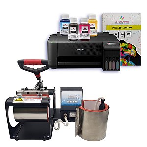 Kit Inicial - Prensa de Caneca Sublicollor 2x1 + Impressora Epson L1250 -220v