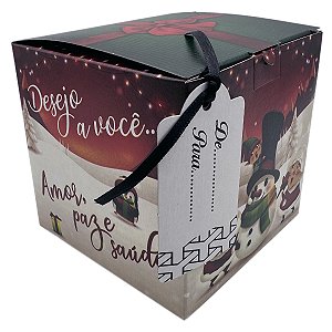 Caixinha Natalina para Caneca "Amor Paz Saúde (11oz) - 12 unidades